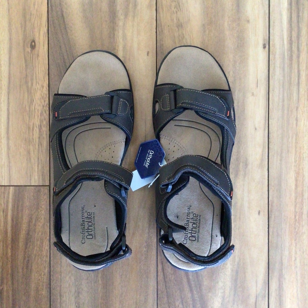 MENS NEW CROFT AND BARROW ORTHOLITE  SANDALS - ADJUSTABLE STRAPS - NWOT